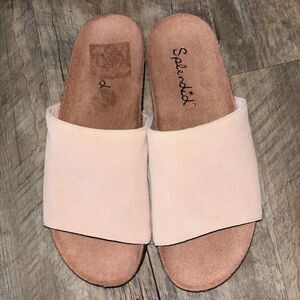 Splendid RHEA Leather Upper Blush Pink Slide In Ladies Size 7.5M